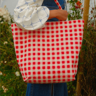 Carryall Tote - Tomato Gingham - JOYN