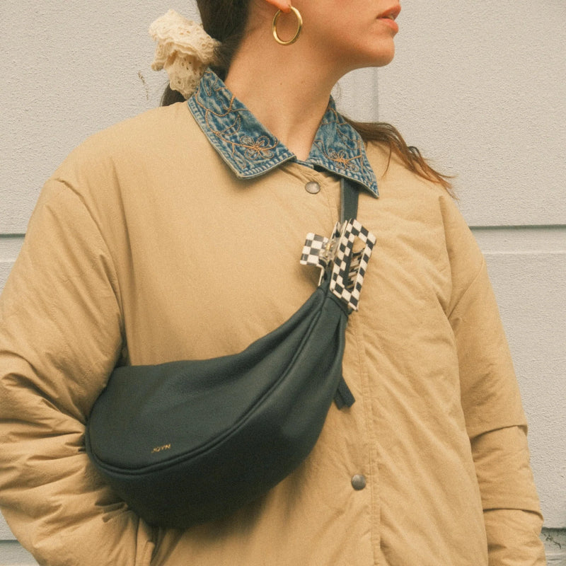 Leather Moon Sling - Black lifestyle image