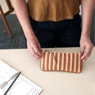 Pencil Pouch - Chocolate Stripe