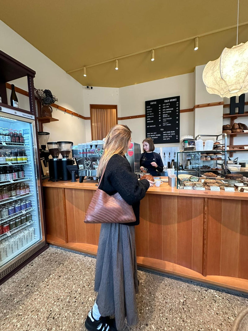 Pebbled Leather Crisscross Shoulder Bag - Vintage Brown lifestyle image