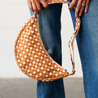 Moon Sling Bag - Toffee Check