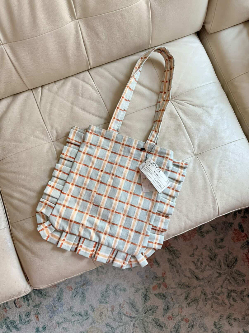 Momo Tote - Powder Plaid lifestyle image