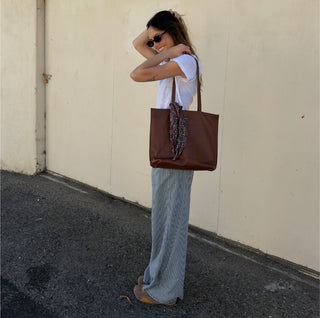 Pebbled Leather Everyday Tote - Vintage Brown