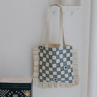 Block Printing Set - Gingham Ruffle Bag