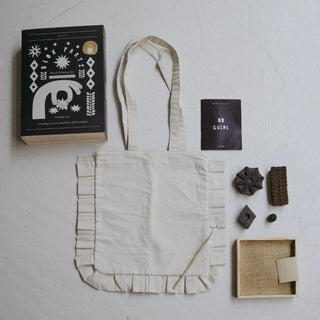 Block Printing Set - Fern Ruffle Bag