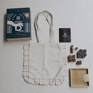 Block Printing Set - Gingham Ruffle Bag