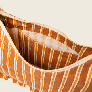 Momo Shoulder Bag - Chocolate Stripe