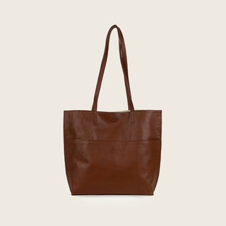 Pebbled Leather Everyday Tote - Vintage Brown