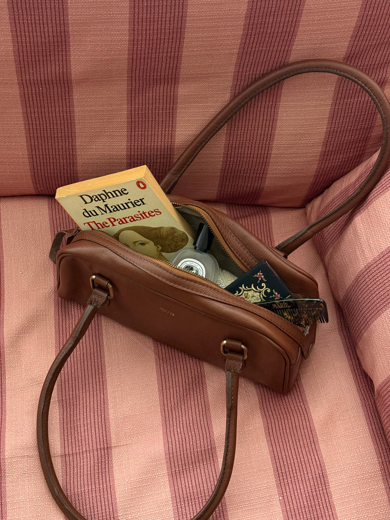 Pebbled Leather Bowler Bag - Vintage Brown lifestyle image