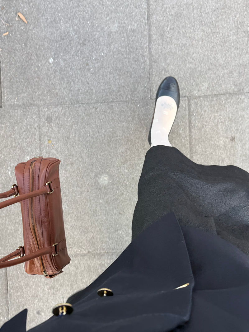 Pebbled Leather Bowler Bag - Vintage Brown lifestyle image