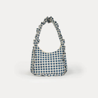 Momo Shoulder Bag - Indigo Gingham