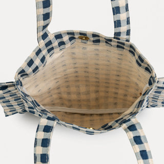 Momo Tote - Indigo Gingham