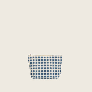 Large Waterproof Pouch - Indigo Gingham