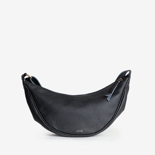 Pebbled Leather Moon Sling - Black