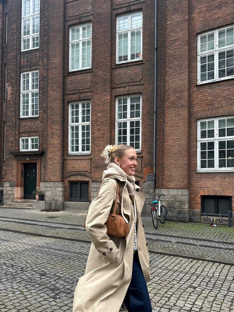 Pebbled Leather Bowler Bag - Camel lifestyle image