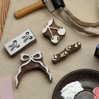 Block Printing Kit - Cherry Bow Print Tote Bag - JOYN