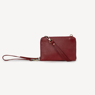 Leather Crossbody Wallet - Cherry - JOYN