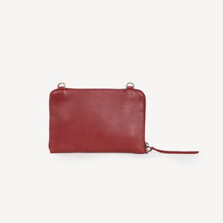 Leather Crossbody Wallet - Cherry - JOYN