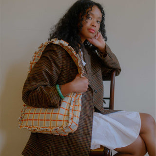 Momo Shoulder Bag - Powder Plaid - JOYN