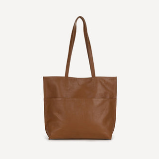 Pebbled Leather Everyday Tote - Camel - JOYN