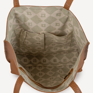 Pebbled Leather Everyday Tote - Camel - JOYN