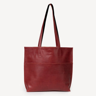 Pebbled Leather Everyday Tote - Cherry - JOYN