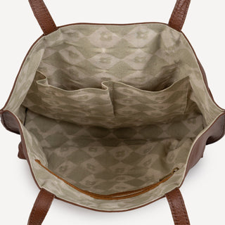 Pebbled Leather Everyday Tote - Vintage Brown - JOYN