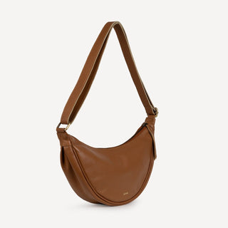 Pebbled Leather Moon Sling - Camel - JOYN