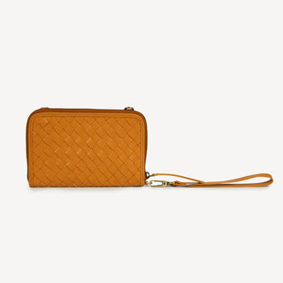 Woven Crossbody Wallet - Honey