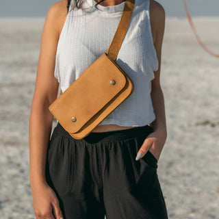 Nubuck Belt Bag - Tan